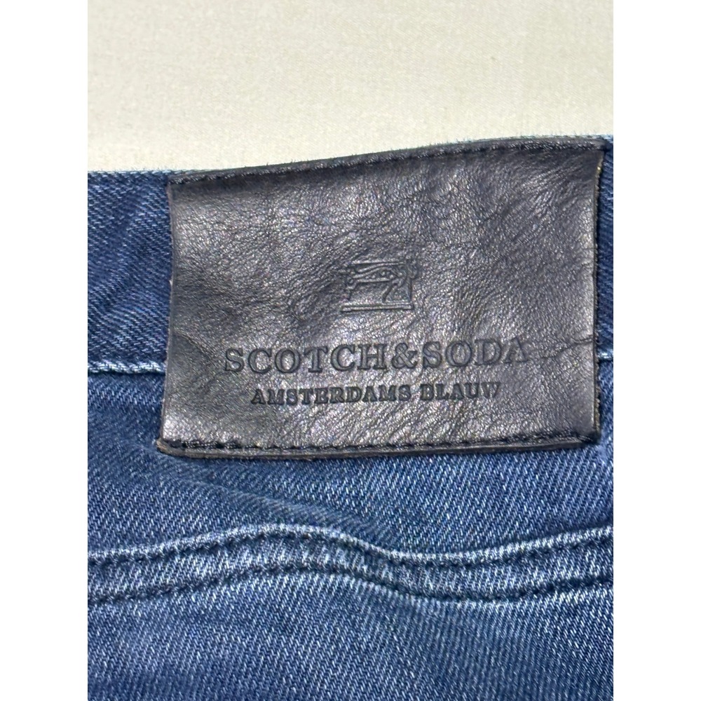 Scotch & Soda Amsterdams Blauw True Blue Jeans Mens 32x34 Dark Wash Button Fly - Picture 11 of 16